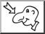 Clip Art: Basic Words: Nose (coloring page)