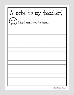 A note to my teacher! Notes