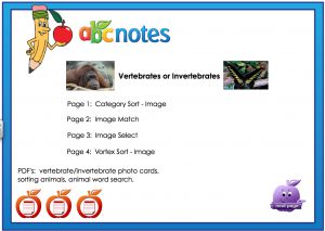Interactive: Notebook: Science: Vertebrate/Invertebrate