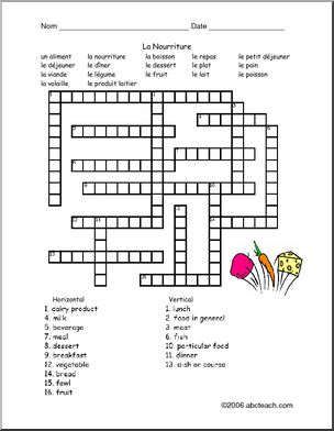 French: Food Crossword