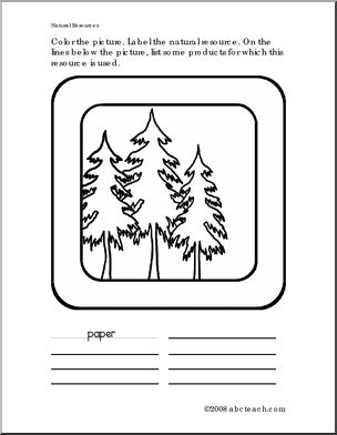 Coloring Worksheet: Natural Resource – Forest