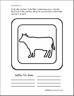 Coloring Worksheet: Natural Resource – Livestock
