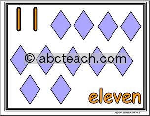 11 & Eleven (eleven pictures) Number Sign