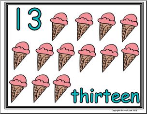 13 & Thirteen (thirteen pictures) Number Sign