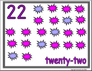 22 & Twenty-two (22 pictures) Number Sign