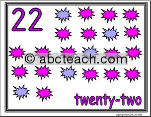 22 & Twenty-two (22 pictures) Number Sign