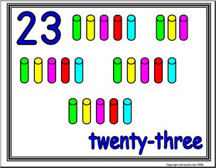 23 & Twenty-three (23 pictures) Number Sign