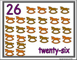 26 & Twenty-six (26 pictures) Number Sign