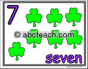 7 & Seven (seven pictures) Number Sign