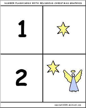 Flashcards: Numbers (Christmas theme – religious, color)