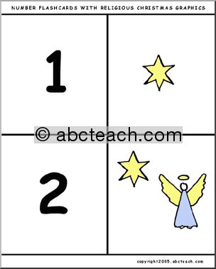 Flashcards: Numbers (Christmas theme – religious, color)