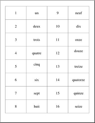 French: Number matching game
