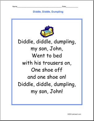 Diddle, Diddle Dumpling’ Nursery Rhymes