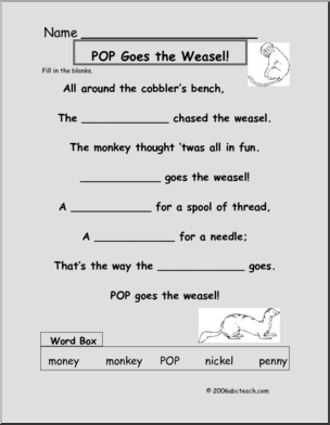 Pop! Goes the Weasel (preschool/ primary) Nursery Rhymes