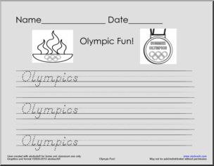 Handwriting: Olympic Fun! (DN Manuscript) primary