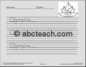 Handwriting: Olympic Fun! (ZB Manuscript) primary