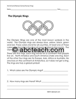 Comprehension: The Olympic Rings (Primary)