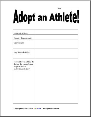 Olympics: Adopt an Athlete