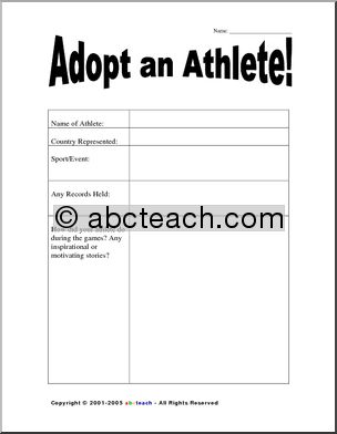 Olympics: Adopt an Athlete