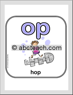 Word Family – OP words Sign