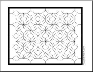 Coloring Page: Op Art- Quilted Grid