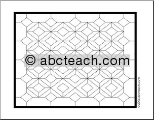 Coloring Page: Op Art- Quilted Grid