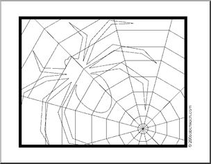 Coloring Page: Op Art – Spider on a Grid
