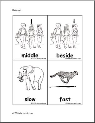 Opposites (b/w) set 1 Flashcards I abcteach.com