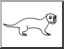 Clip Art: Basic Words: Otter (coloring page)