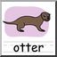 Clip Art: Basic Words: Otter Color (poster)