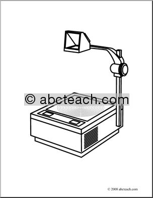 Clip Art: Overhead Projector (coloring page)