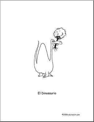 Spanish: PÂ·gina para colorear: El Dinosaurio (primaria)