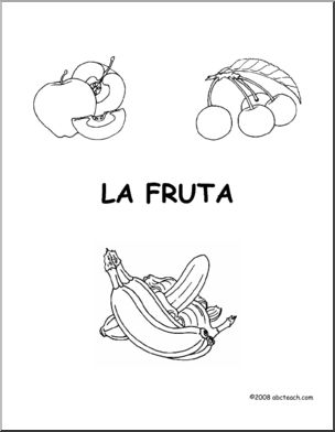 Spanish: PÂ·gina para colorear – La Fruta (primaria)