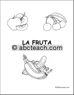 Spanish: PÂ·gina para colorear – La Fruta (primaria)