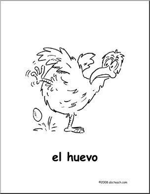 Spanish: PÂ·gina para colorear – Huevo (primaria)
