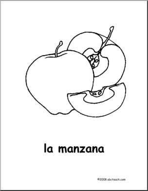 Spanish: PÂ·gina para colorear – La Manzana (primaria)