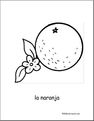 Spanish: PÂ·gina para colorear – La Naranja (primaria)