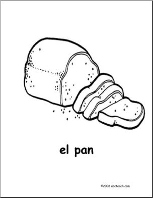 Spanish: PÂ·gina para colorear – Pan (primaria)