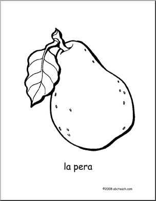 Spanish: PÂ·gina para colorear – La Pera (primaria)