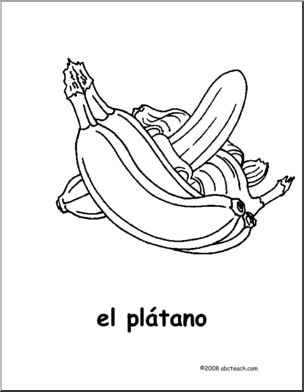 Spanish: PÂ·gina para colorear – El PlÂ·tano (primaria)