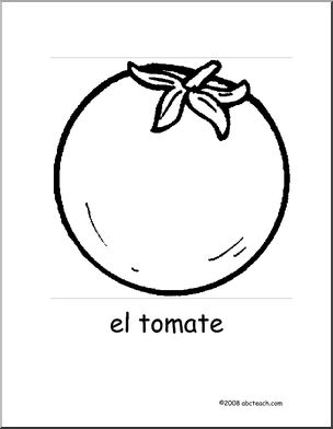 Spanish: PÂ·gina para colorear – El Tomate (primaria)