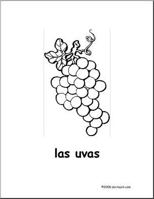 Spanish: PÂ·gina para colorear – Las Uvas (primaria)