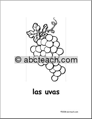 Spanish: PÂ·gina para colorear – Las Uvas (primaria)