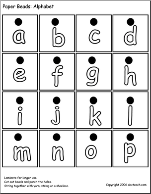 Paper Beads: Alphabet (b/w)