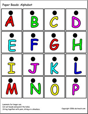 Paper Beads: Alphabet – upper case (color)