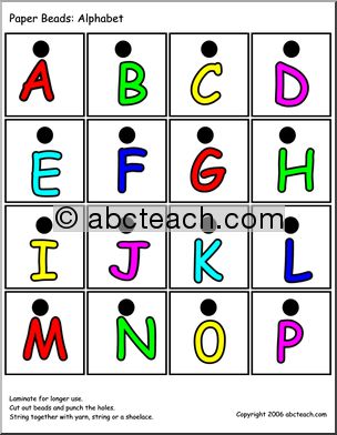Paper Beads: Alphabet – upper case (color)