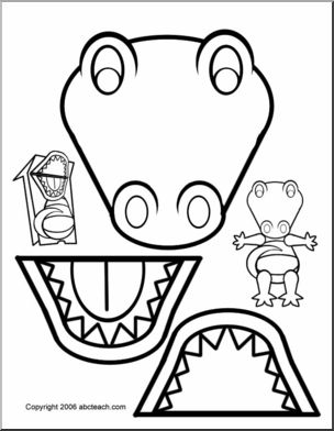 Paper Bag Puppet: Animals- Alligator