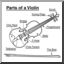 Clip Art: Parts of a Violin (coloring page)