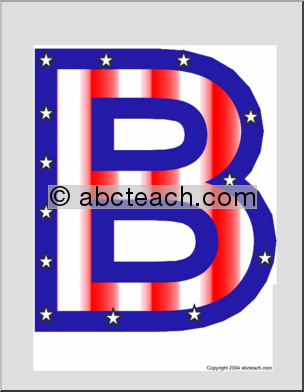 Alphabet Letter Patterns: Patriotic theme A-M (color)
