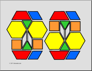 Tangrams Alphabet Pattern Blocks (B&W) Puzzles/Games